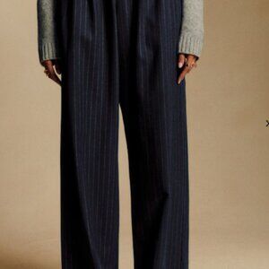 Loulou Trousers  Navy Ecru Tennis Stripes